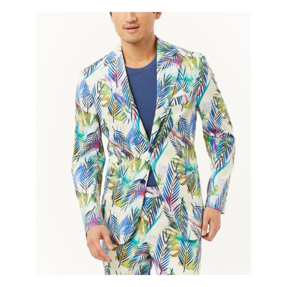 TALLIA Mens Ivory Single Breasted, Blazer Jacket M